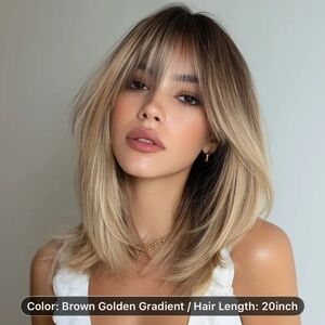 Elegant & Realistic Women's Brown to Blonde Wig